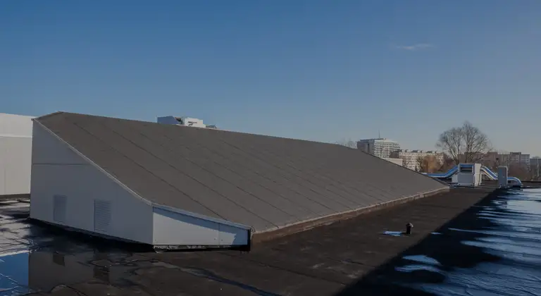 Sloped metal roof